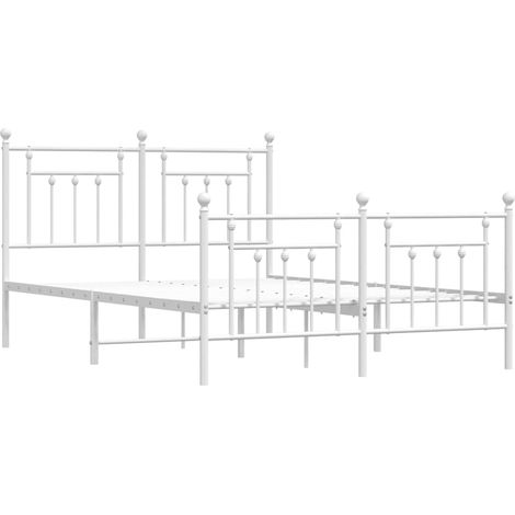 Estructura cama sin colchón con estribo metal blanco 150x200 cm vidaXL (1/4)