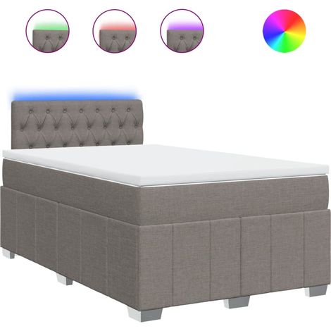 Maison Exclusive - Sommier à lattes de lit avec matelas taupe 120x190 cm tissu (1/5)