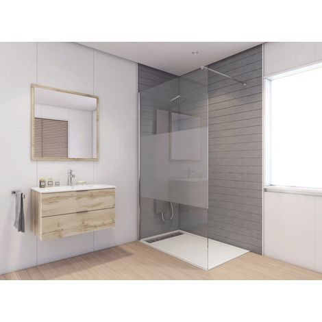 ONDEE - Mamparas de baño TUHINA, mapara  - Vidrio templado - Serigrafía despolitizada centrada - 100x200x0,8cm (1/5)