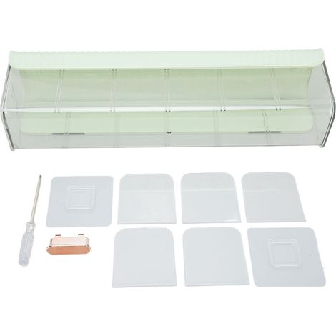 Boîte de rangement mural pour sous-vêtements, 6 compartiments, sans perçage, transparente, autocollante, à fixer dans l'armoire (1/5)