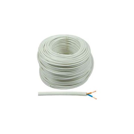 CAVO ELETTRICO BIPOLARE SIMILGOMMA BIANCO H05VV-F- - 2x mmq.1,5 colore bianco - 100 mt