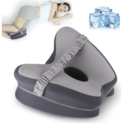 Stück Beinerhöhungskissen, orthopädisches Beinkissen, Kniekissen für Seitenschläfer, Beinstützkissen zur Linderung von Rücken-, Ischias- und Gelenkschmerzen (grau) (1/5)