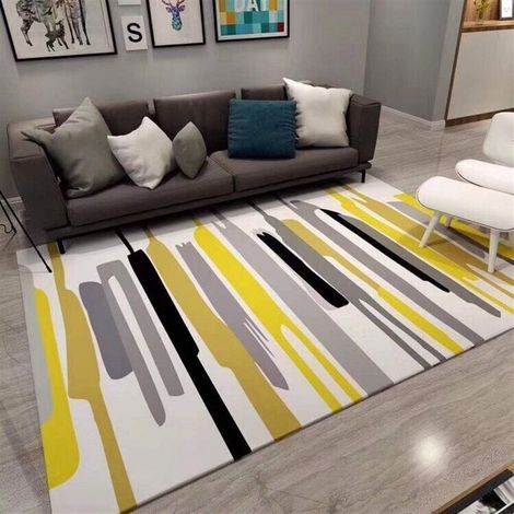 Skandinavischer Designer-Teppich, modern, dekorativ, waschbar, kurzer Flor, rutschfest, 120 x 160 cm
