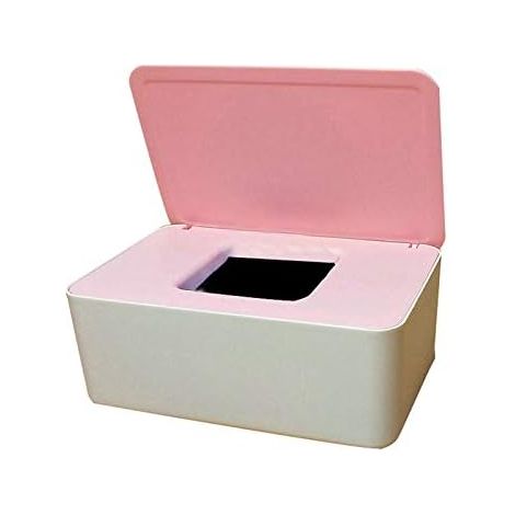Boîte de rangement de lingettes humides, support de distributeur de lingettes humides avec couvercle (1/2)