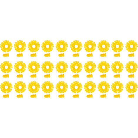 30 Pièces Fleurs pour Mangeoire Colibris, Ports de Nourriture pour Oiseaux Suspendus, Accessoires de Jardin Jaunes (1/5)