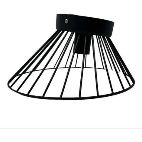 Plafoniera lampadario in metallo porta lampadina E27 stile moderno nero c70n LED NERO