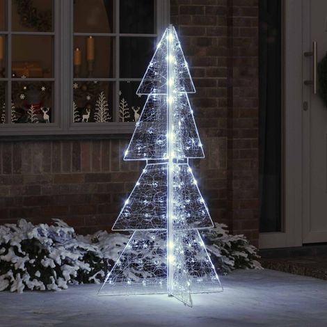 Weihnachtsbaum mit 160 LEDs Kaltweiß 150 cm Acryl