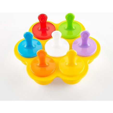(jaune) Moules Glace En Silicone Avec Btonnets En Plastique, Sans Bpa, Multifonctions Pour Les Enfants (1/5)