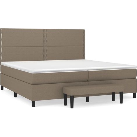 Maison Exclusive - Cama box spring con colchón tela gris taupe 20 (1/5)