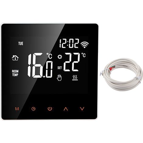 ME81H Smart WiFi LCD Thermostat Wasser Fußbodenheizung Wand-Elektro-Coiler für Tuya AC230V Weißer Hintergrund Orangefarbene Taste 16A.