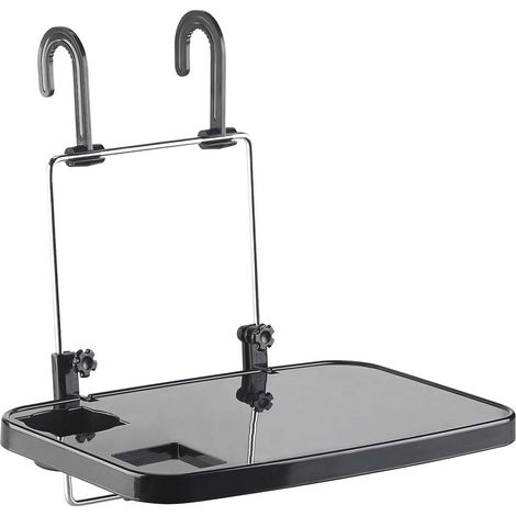Tablette universelle de voiture JeiibrZui - Design pliable - 1 pièce - Noire - Pour volant et appuie-tête - Avec porte-gobelets - Idéale pour manger et jouer sur ordinateur portable (1/5)