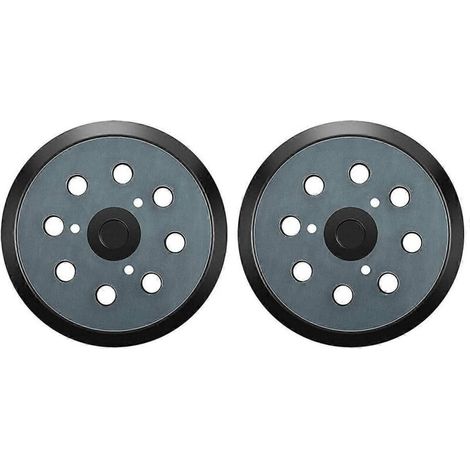 Lot de 2 plateaux de rechange pour ponceuse orbitale, avec fixation auto-agrippante, diamètre 125 mm et 8 trous. (1/5)