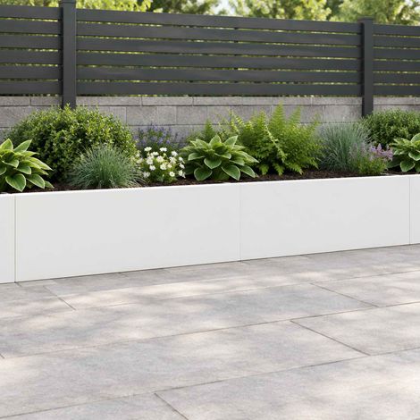 vidaXL Retaining Wall 2 pcs 100 x 12 x 50 cm Steel White (1/5)