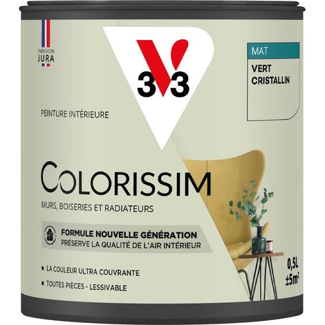 Peinture murale intérieure Colorissim® V33 Vert cristallin Mat 0,5L (1/5)