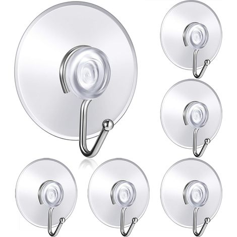 Filiyano-Ventouses transparentes de 40 mm pour cuisine et salle de bain, lot de 6 (1/5)