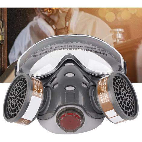 Masque à gaz intégré 8201 pour la peinture, l'industrie chimique et la décoration écran facial de protection contre les gaz et le vent (1/5)