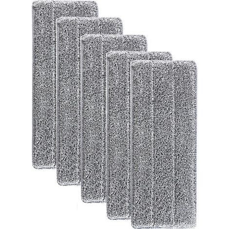 Serpillères en Microfibre pour Balai Lave-Sol Housse de Nettoyage de Rechange Vadrouille La Tête de Ménage de Vadrouille pour Balai Plat Nettoyage en Microfibre 33x12mm，5PCS (1/5)
