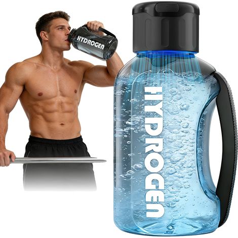 Bouteille d'eau hydrogène, capacité de 1200 ml, rechargeable par USB, BLEU CIEL (1/2)