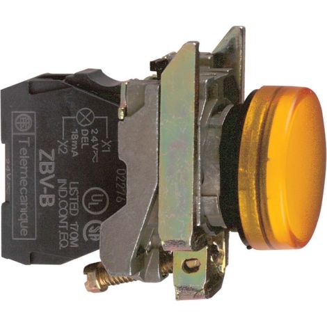 LED-Pilotlicht Durchmesser 22 230-240V gelb mit Metallrand