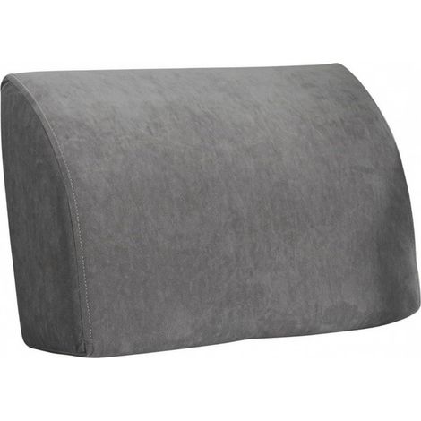 Wedge Cushion with Soft Velvet Cover, Velvet — Dark Grey, Firm Yellow Foam, Support, 70 × 33 × 15 cm (1/5)