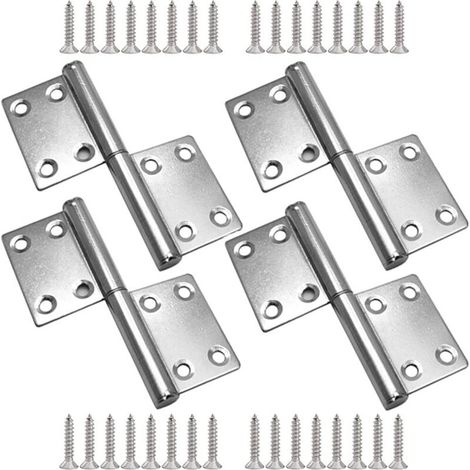 Stück Türscharniere aus Edelstahl, abnehmbare Scharniere, Klappscharniere für Möbel, Schrankscharniere, Türscharnier mit 32 Schrauben für Fenster und Schränke (1/5)
