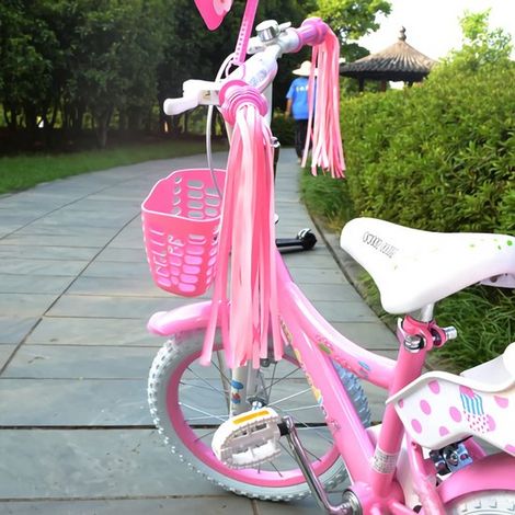 1 par de cámaras de aire para bicicletas infantiles, borlas para manillar de bicicleta, patinetes infantiles, decoración de borlas (rosa) (1/5)