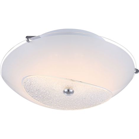 Deckenleuchte Wohnzimmer Kristallleuchte Decke Deckenlampe Flurlampe, Chrom Glas, 1x LED 12W 960Lm neutralweiß, DxH 30x9,5 cm