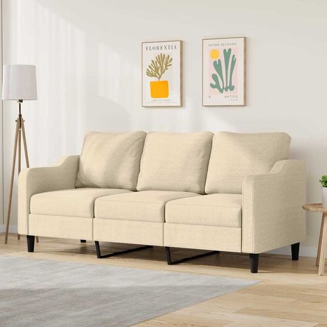 3-Sitzer-Sofa Creme 180 cm Stoff