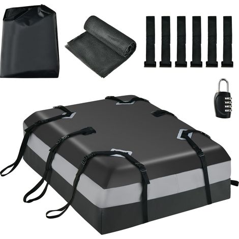 COSTWAY 424L Large Car Roof Top Rack Luggage Carrier Bag Storage Bag-Black