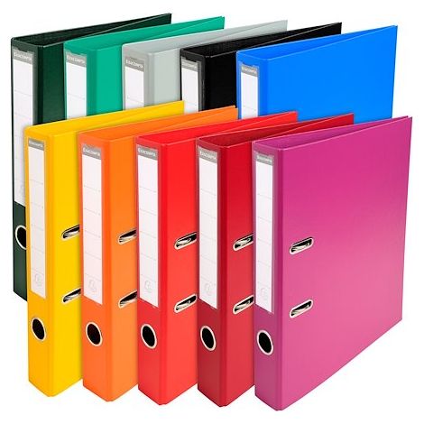 Classeur à levier plastifié Exacompta A4 - Dos 5 cm couleurs assorties vives - Lot de 10 (1/5)