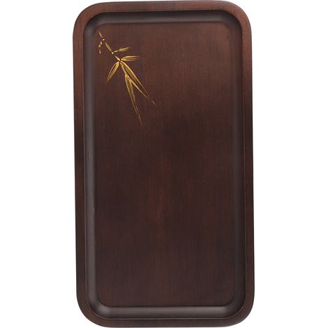 Plateau de service rectangulaire en bambou pour thé et collations, accessoire de cuisine. (1/5)