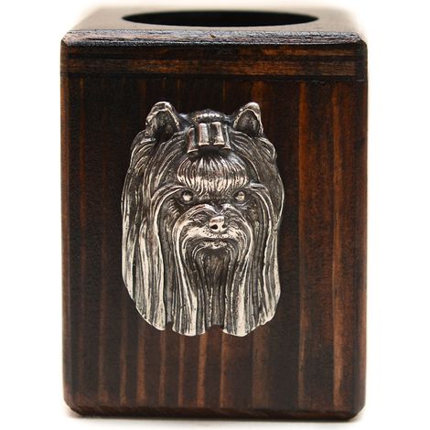 Yorkshire Terrier, York, York, Yorkie III - bougeoir en bois représentant un chien, un souvenir unique après la perte d'un animal de compagnie, fabriqué artisanalement par Art-Dog (1/5)