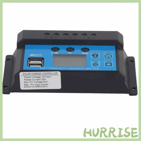 Garosa Contrôleur de solaire Contrôleur de Solaire 20 A PWM 12 V/24 V Régulateur de Batterie à 3 étages piscine ustensiles (1/5)