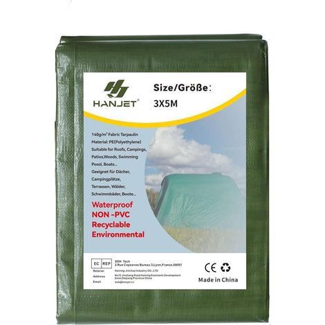 Planen Zeltdach PE Tarp 140g m2 Camping Zeltaufbau 3x5m (1/5)