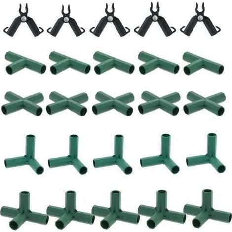 Lot de 25 connecteurs de cadre de jardinage résistants pour serre et plantes 11 mm (1/5)