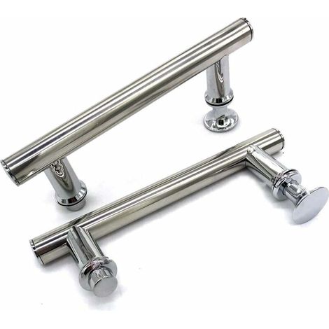 Maniglia per porta doccia in ABS cromato da 145 mm (14,5 cm), foro a foro (2 pezzi)