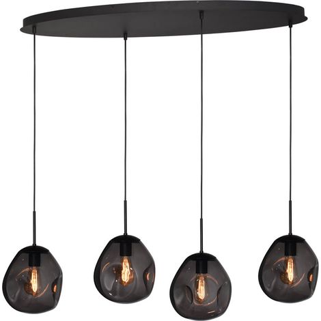 Lampe suspendue Lava Oval 4x verre à fumée Ø 24cm - 2764-05-100-40-40561