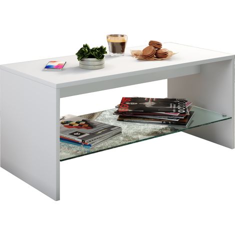 Sofatic tavolino in vetro Wisal 40x90x40 - VCM