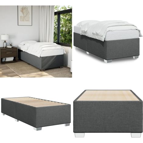 Bettgestell ohne Matratze Dunkelgrau 100x200 cm Stoff - Bettes Gestell - Doppelbett - Holzbettrahmen - Bettkasten - Massivholzbette - Home & Living (1/5)