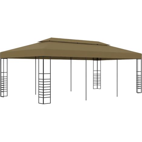 Belvédère 6x3x2,7 m Taupe 180 g/m² vidaXL