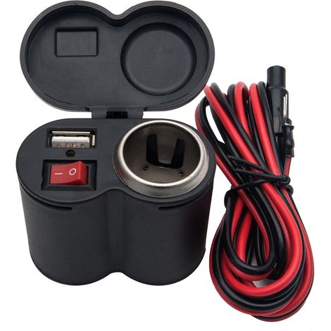 Presa accendisigari impermeabile per moto 12-24 V, caricabatterie USB per telefono da moto Telefono da moto USB per moto Telefono USB per moto Presa accendisigari per moto (1/5)