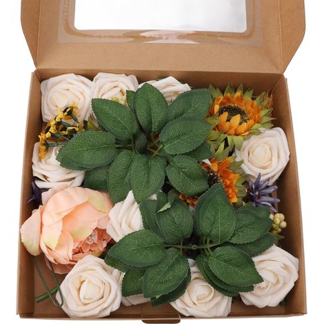 Fleurs artificielles Combo, Fausses pivoines Roses en Mousse avec Tige pour décoration DIY, Bouquets de Mariage, décoration de gâteau, décorations de Tables de fête (No. 3) (1/5)