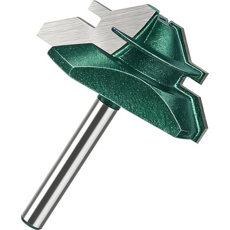Fraise à défoncer onglet verrouillage 45°, fraise bois en acier tungstène, diamètre de tête 5,1 cm, profondeur coupe 1,9 arbre 6,35 mm pour menuiserie - (1/5)