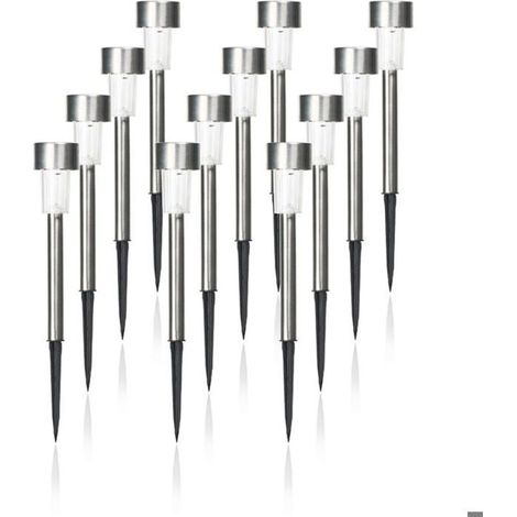 Guirlandes solaires de Noël - Acier inoxydable Imperméables - Décoration extérieure - Lot de 12 (1/4)