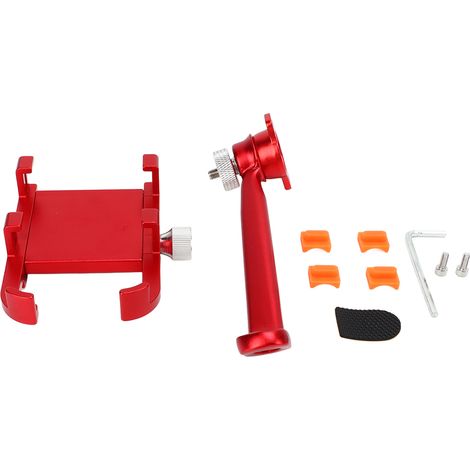 Support téléphone vélo 360° rotation antichoc largeur réglable pour smartphones 4,2-6,8 pouces rouge (1/5)