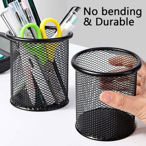 Pot À Crayons - Maille Métallique - Bureau Maison Télétravail - Lot De 4 (1/5)