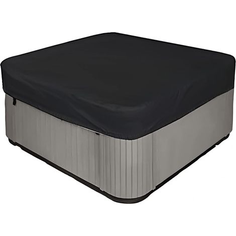 Couvercle de Spa Carré 85x85x12 Pouces, Housse de Protection Imperméable en Tissu Oxford Résistant, Anti-Poussière Anti-UV, Multi-Tailles Noir, Protection Durable pour Jacuzzi Extérieur (1/5)