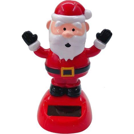 Père Noël solaire oscillant automatique, décoration de Noël avec mouvement swing, figurine lumineuse pour sapin (1/5)