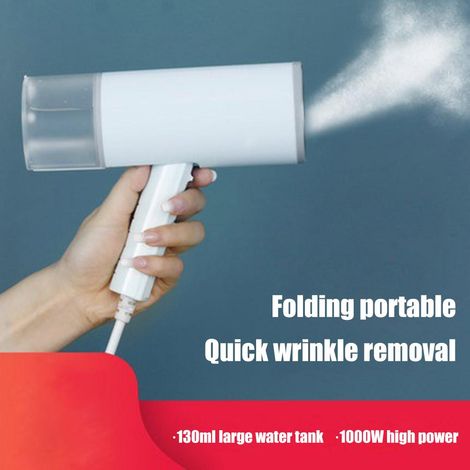 Défroisseur vapeur pliable et portatif, petit fer à repasser électrique domestique, mini défroisseur vapeur portable, normes britanniques et européennes, vert clair. (1/5)