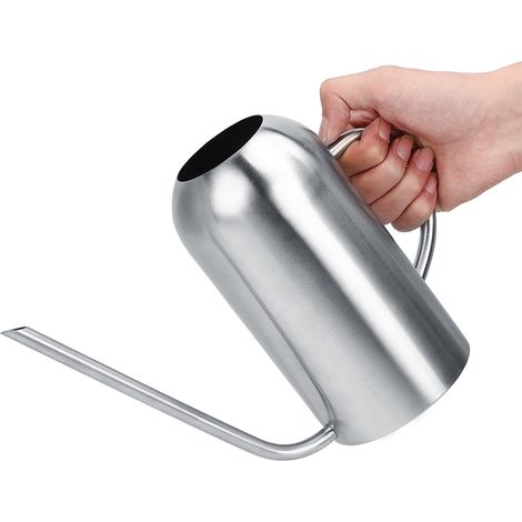 Arrosoir 1,5L en acier inoxydable pour plantes succulentes, bec long, outil d'arrosage jardin fleurs. (1/4)